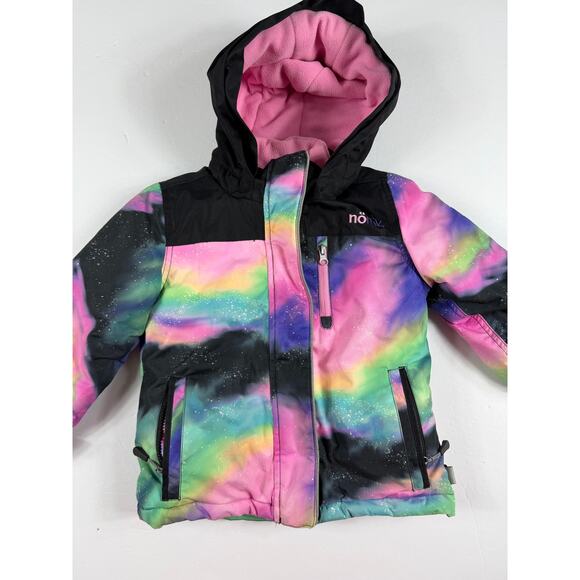 Noruk Kids Hooded Winter Jacket Rainbow Galaxy Print Size 4 (104 cm) - Picture 4 of 9